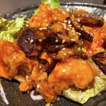 Namba Sakaba Kobaya Jeiaru Namba Ten - 鶏と茄子のチリソース(˶ᐢωᐢ˶)