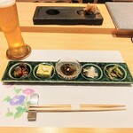 渋谷 すし仙 - 季節の前菜5種盛り