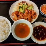 Hitsuji Shokudou - 豚バラ定食　1100円　ご飯大盛　100円