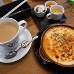 珈琲　池田屋 - チーズドリアモーニング、ホットコーヒー