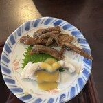 いち川 - 湯引きと肝の佃煮