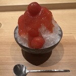 銀座 稲葉 - デザートはトマトのカキ氷。
