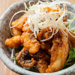 Fried octopus with ponzu sauce