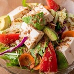 Avocado and tofu golden sesame salad