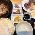 Sutando Tomi - 真鯛アラ煮と刺身定食 ご飯大盛