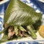 Nishiazabumanyou - 蛍烏賊、漉油、アスパラ、そら豆、蕗味噌