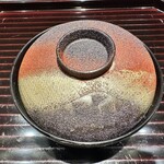 西麻布 万葉 - 油目葛叩き玉子葛豆腐 うるい 木の芽