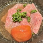 西麻布 万葉 - 横濱ビーフ 稲庭うどん フルーツトマト