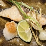 西麻布 万葉 - 甘鯛酒塩焼き大根おろし、酢橘漉油