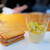 Point - 料理写真:フォアグラのレーズンサンド。トウモロコシのババロア。