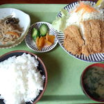 Teishi Yokuya - ジャンボカツ定食７５０円ヾ(＠⌒ー⌒＠)ノ夫が、食べました♪