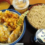 天丼てんや - 夏野菜天丼サービスセット ¥990