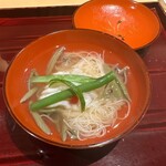 銀座 しのはら - キジハタ　ニュー麺　ジュンサイ　お椀