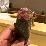 銀座 しのはら - 鮪とべったら漬けの手巻き