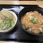 UDON HIRO - 極みロースカツ丼ミニうどんセット¥1000                       ミニごぼう天トッピング¥100