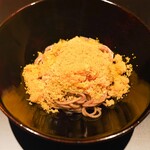 Ginza Fujiyama - もみ付きの玄米を練りこんだ黒そうめん、自家製のからすみ