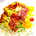 Il Cinghiale - ブッラータチーズと白桃とブレザオラの冷製パスタ