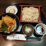 新潟古町 藪そば - めん付き天丼 1,070円