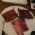 渋谷焼肉 KINTAN - ハラミ3種盛り合わせ