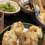 五明の向かい - おつまみの盛り合わせ（普通はちくわの磯辺揚げが玉子焼きになるよう）