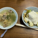 麦酒宿 まり花 三茶 - 塩煮込みと浅漬けのヨーグルト和え