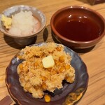 大和石橋 - もろこしバターの天ぷら。サクサクでとうもろこしが甘い！