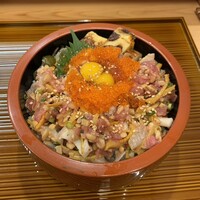 江戸前 寿し政 別館 - 納豆まぶし重・とび子うずら入り（江戸前 寿し政）2023.7