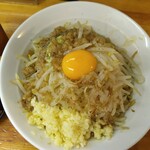麺屋ガテン - ＭＡＺＥそば930円、麺中200ｇ、ヤサイマシニンニクアブラマシマシ(2023.7.14)