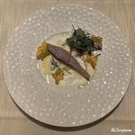 プチレストラン ブーケ・ド・フランス - 平政のマリネと胡瓜の花のサラダ仕立て