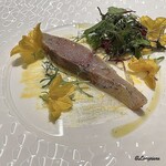 プチレストラン ブーケ・ド・フランス - 平政のマリネと胡瓜の花のサラダ仕立て