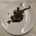 プチレストラン ブーケ・ド・フランス - フランス産のピジョンのロティと肝と心臓とレバーのコンフィ