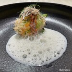 プチレストラン ブーケ・ド・フランス - 花ズッキーニのカダイフ巻とトリュフのジュリエンヌ