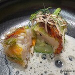 プチレストラン ブーケ・ド・フランス - 花ズッキーニの中には帆立貝柱のミキュイ