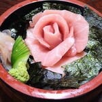 鮨藤 - 鉄火丼（松）。極旨な大トロ三昧