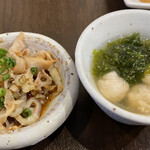 とりなべ マルニ - 酢物と団子スープ