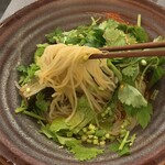 茶寮 花ぞむかしの - ピリ辛冷やしラーメン 口香鶏涼麺（1,300円税込）2023.7