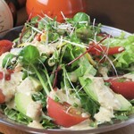 Vegetable salad with homemade dressing