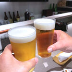 焼鳥ごくう 奥 - 生ビール（香るエール） 715円