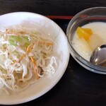 福和笑 - サラダ 杏仁豆腐