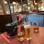 榮林 - 壺の紹興酒と生ビール