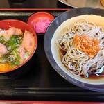 Koiki Soba - のり玉明太子丼と冷辛ネギ蕎麦セット（680円）