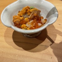 鮨トキドキ串 海老虎 - 中に数の子の松前漬けも