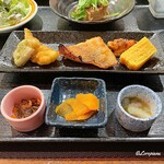 Creative Dinning Shin - 蓮根磯辺揚げ､烏賊天､赤魚の西京漬､薩摩揚､厚焼玉子ねぶた漬､つぼ漬､烏賊の山葵漬