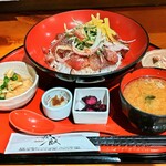 我飯 - ■初鰹の漬け丼御膳(青唐辛子入り)