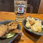 松本からあげセンター - 醤油唐揚げ＆タレ漬け唐揚げ＆ハイボール