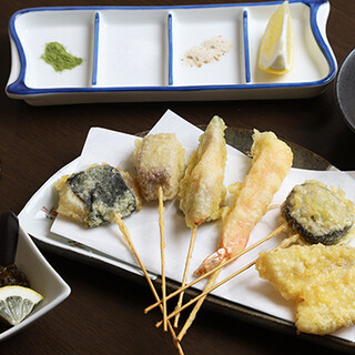 ``Tipsy Set'' with 6 tempura skewers and a choice of 1 drink from all the drinks in the store