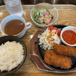 うしじま洋食店 - カニクリームコロッケライスセット
