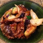 広尾はしづめ - 13.9月上　茄子と挽肉のスパイシー炒め