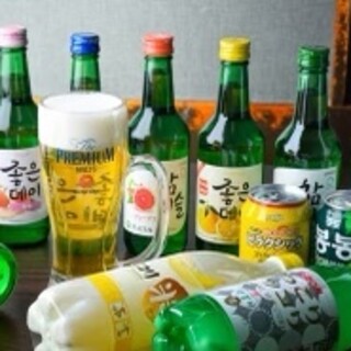 お肉との相性抜群の韓国焼酎をご用意！フルーティーな焼酎も♪