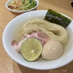 一番だしラーメン しんせん - 特製昆布水つけ麺（白）